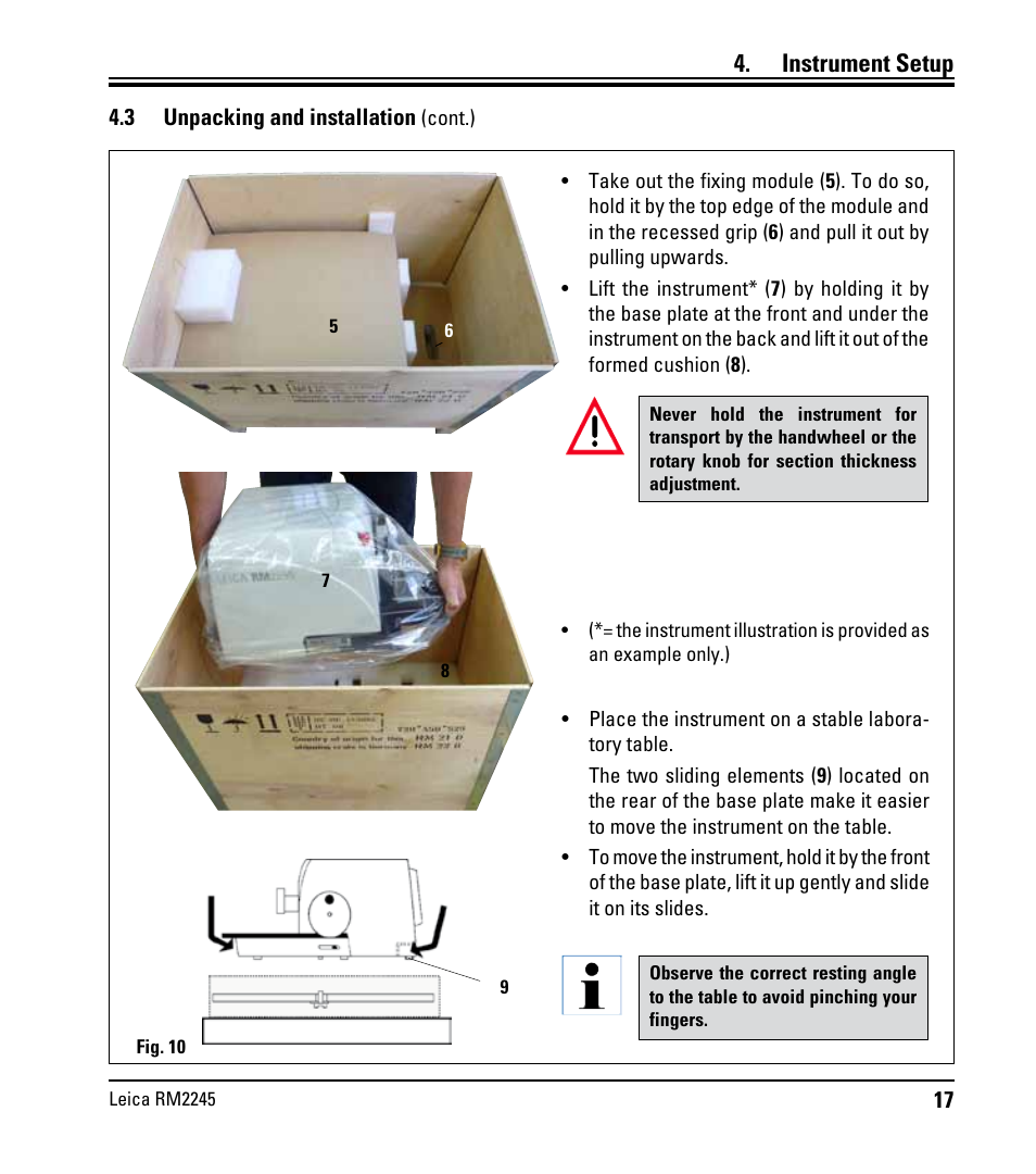 Instrument setup | Leica Biosystems RM2245 User Manual | Page 19 / 78