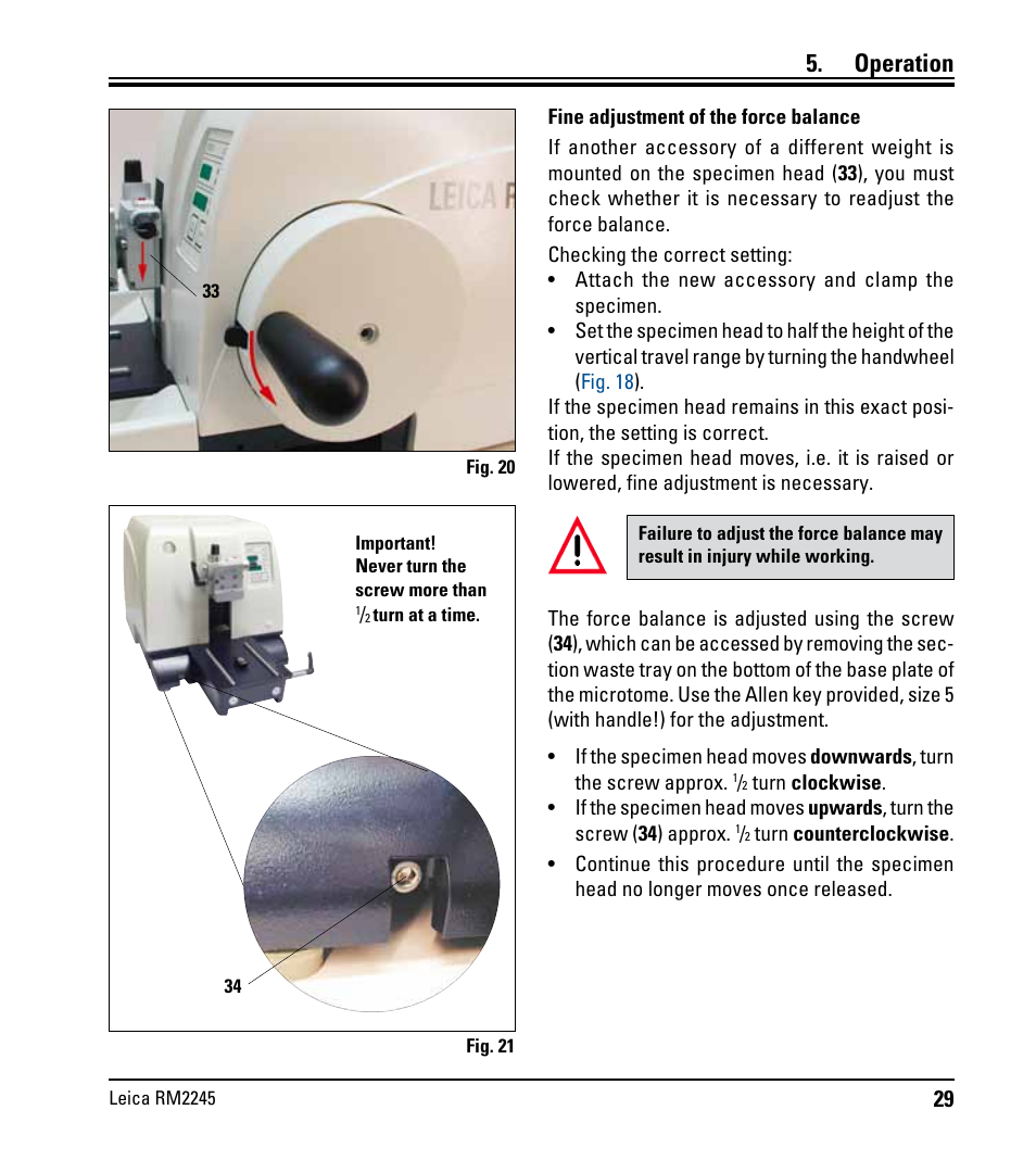Operation | Leica Biosystems RM2245 User Manual | Page 31 / 78
