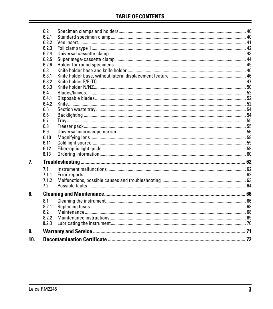 Leica Biosystems RM2245 User Manual | Page 5 / 78