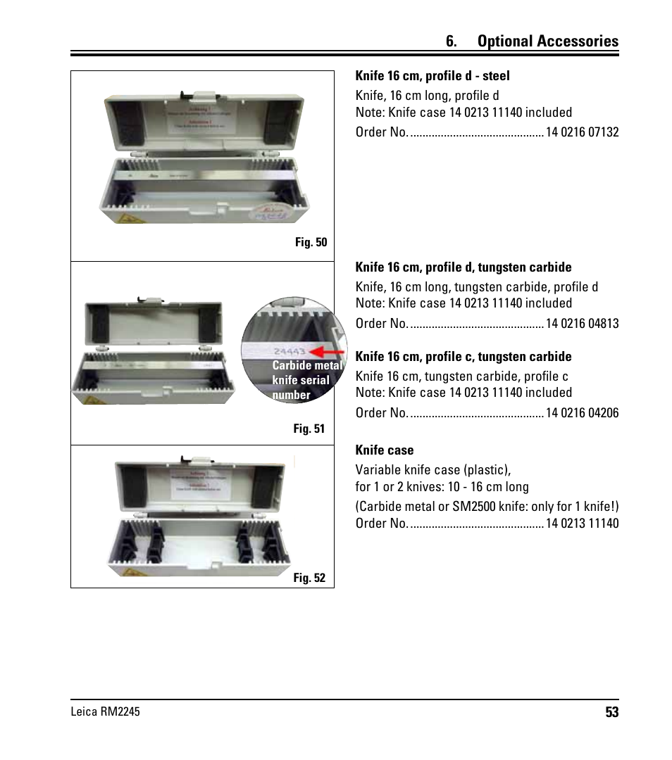 Optional accessories | Leica Biosystems RM2245 User Manual | Page 55 / 78