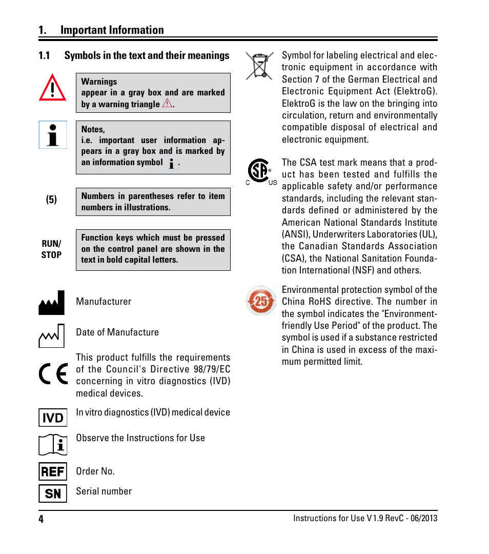 Important information, 1 symbols in the text and their meanings, Symbols in the text and their meanings | Leica Biosystems RM2245 User Manual | Page 6 / 78