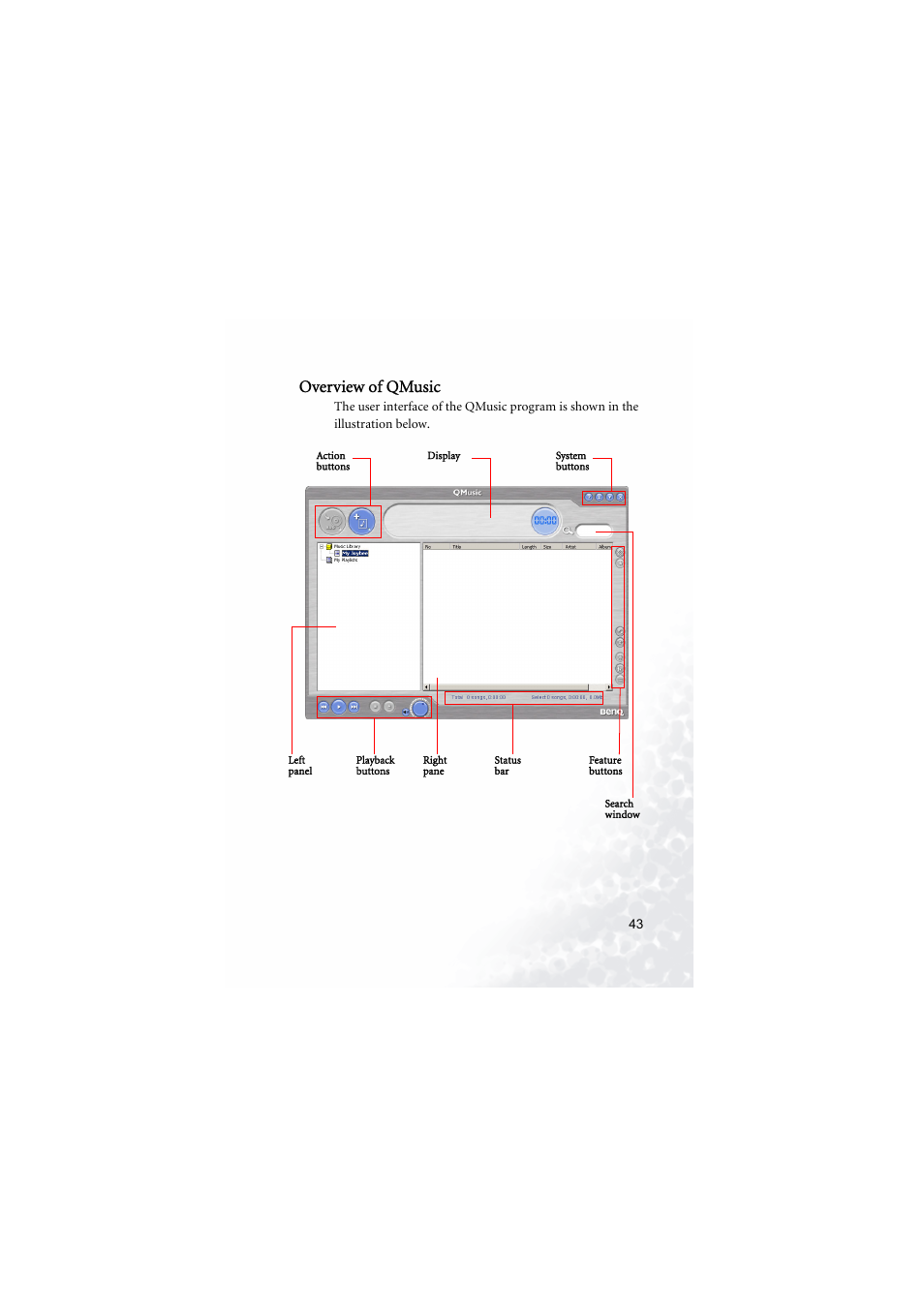 Overview of qmusic | BenQ Joybee 200 User Manual | Page 49 / 69