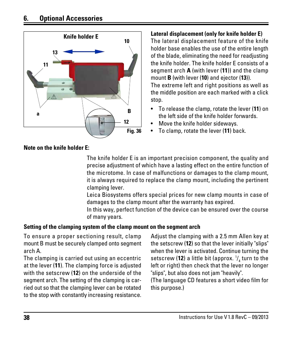 Optional accessories | Leica Biosystems RM2235 User Manual | Page 40 / 78