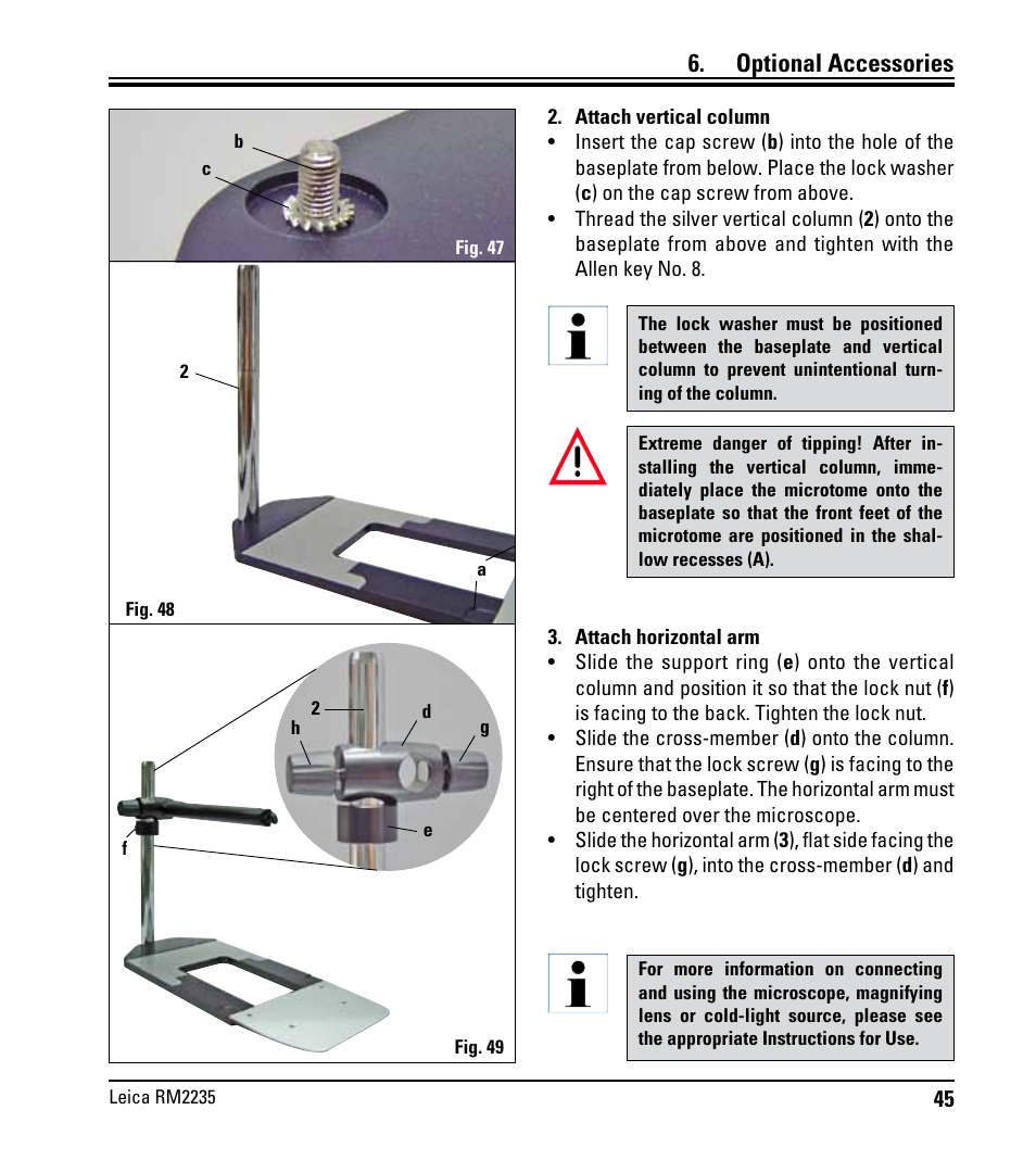 Optional accessories | Leica Biosystems RM2235 User Manual | Page 47 / 78