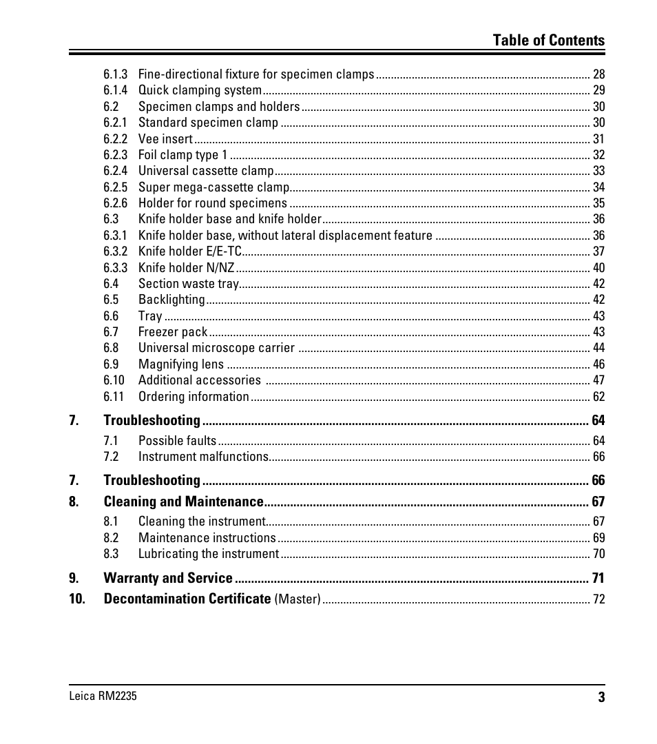 Leica Biosystems RM2235 User Manual | Page 5 / 78