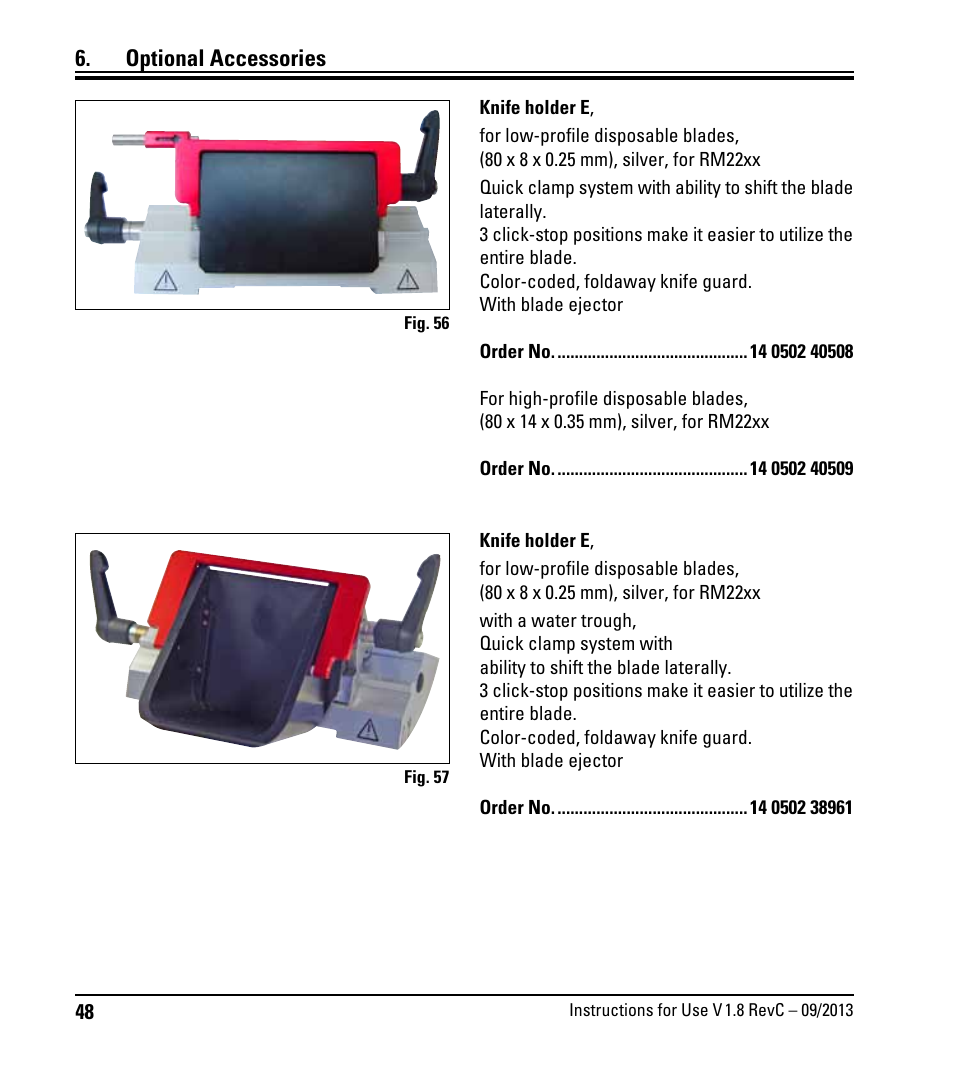 Optional accessories | Leica Biosystems RM2235 User Manual | Page 50 / 78