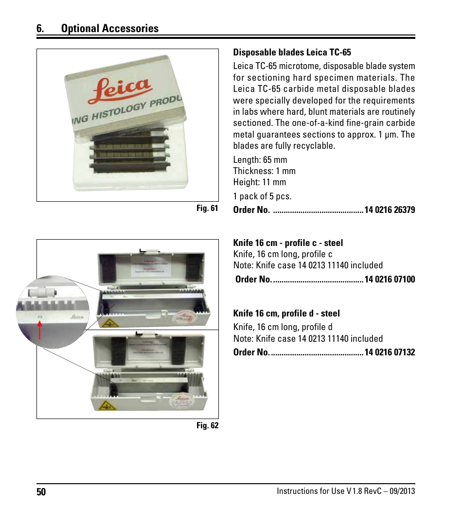 Optional accessories | Leica Biosystems RM2235 User Manual | Page 52 / 78