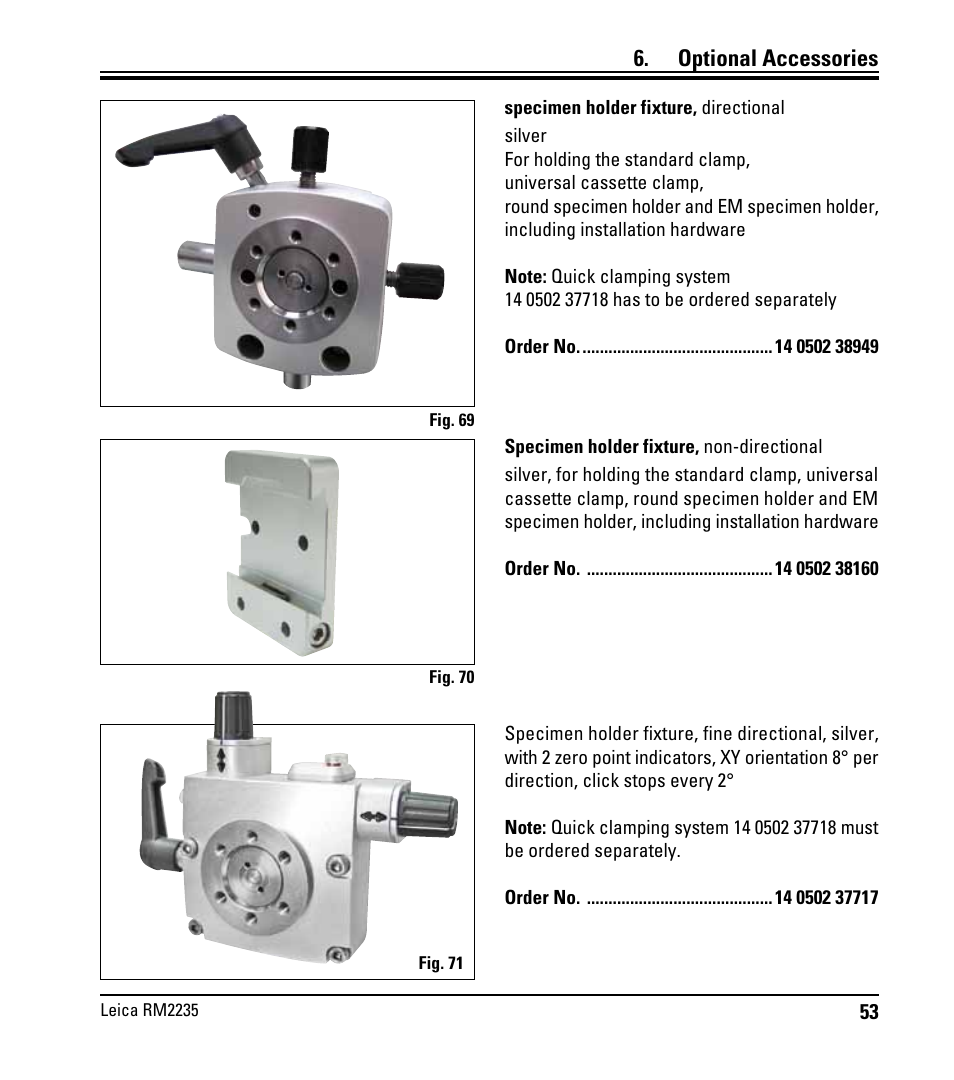 Optional accessories | Leica Biosystems RM2235 User Manual | Page 55 / 78