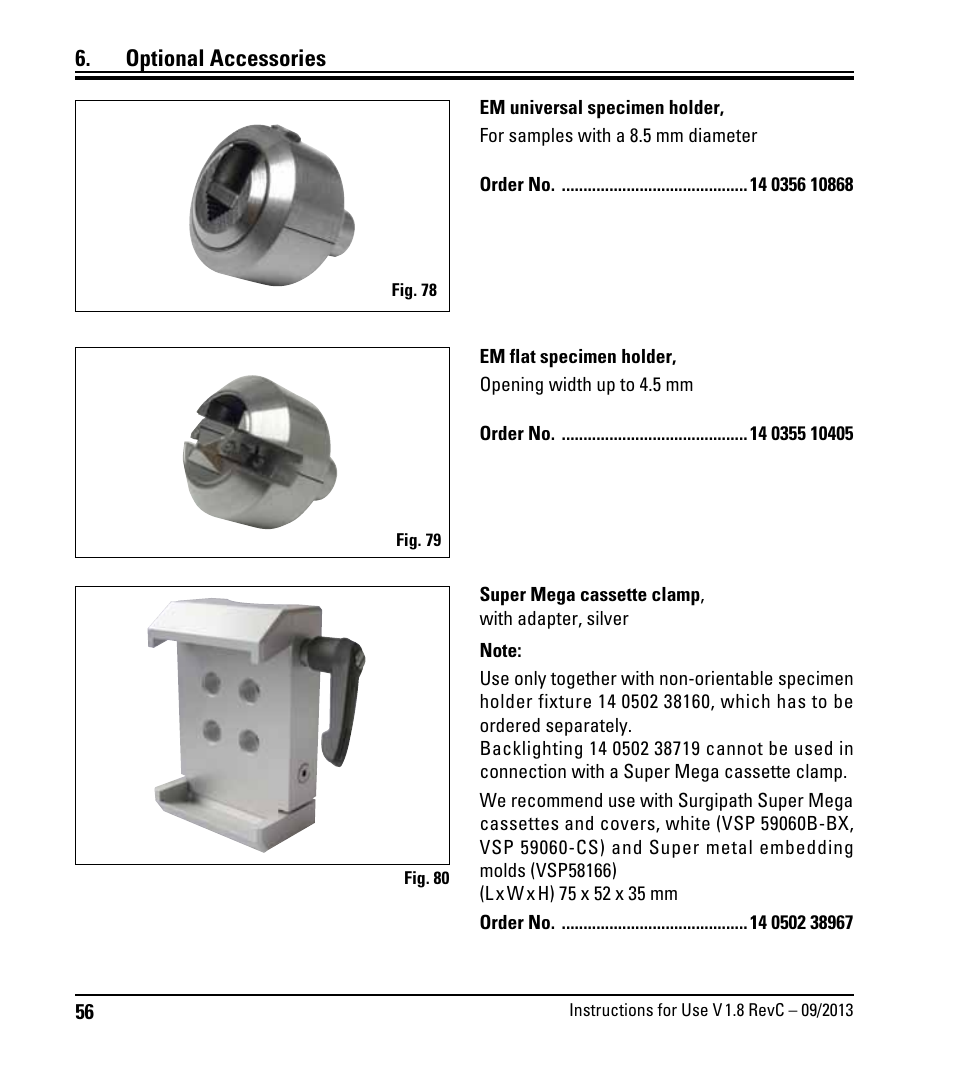 Optional accessories | Leica Biosystems RM2235 User Manual | Page 58 / 78