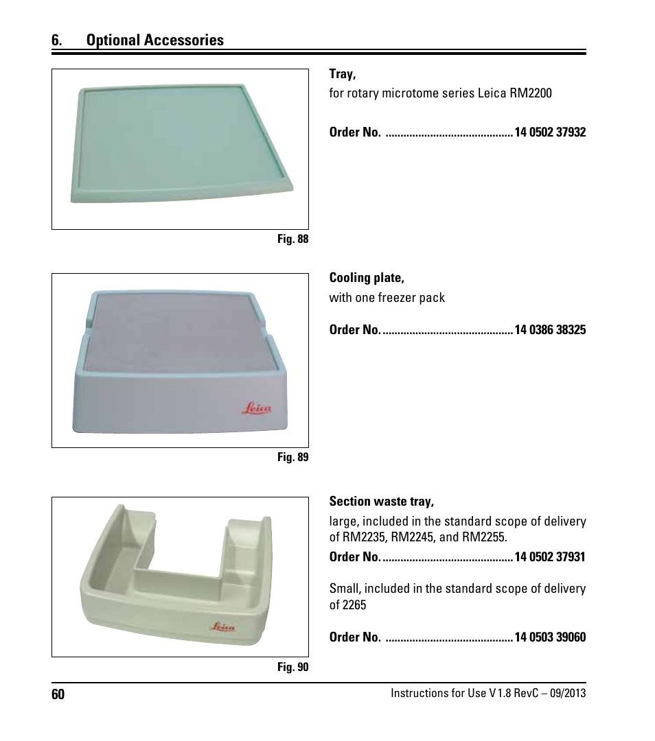 Optional accessories | Leica Biosystems RM2235 User Manual | Page 62 / 78