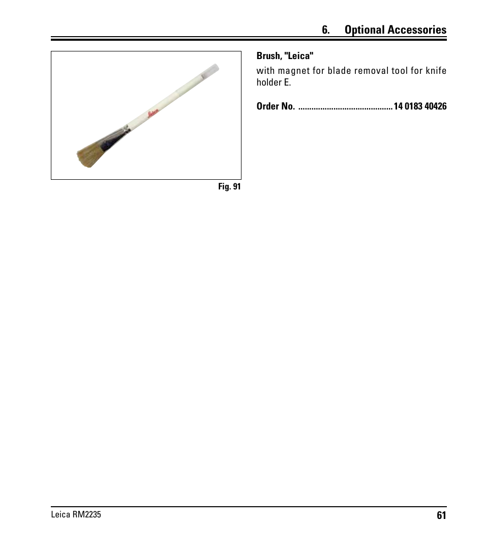 Optional accessories | Leica Biosystems RM2235 User Manual | Page 63 / 78