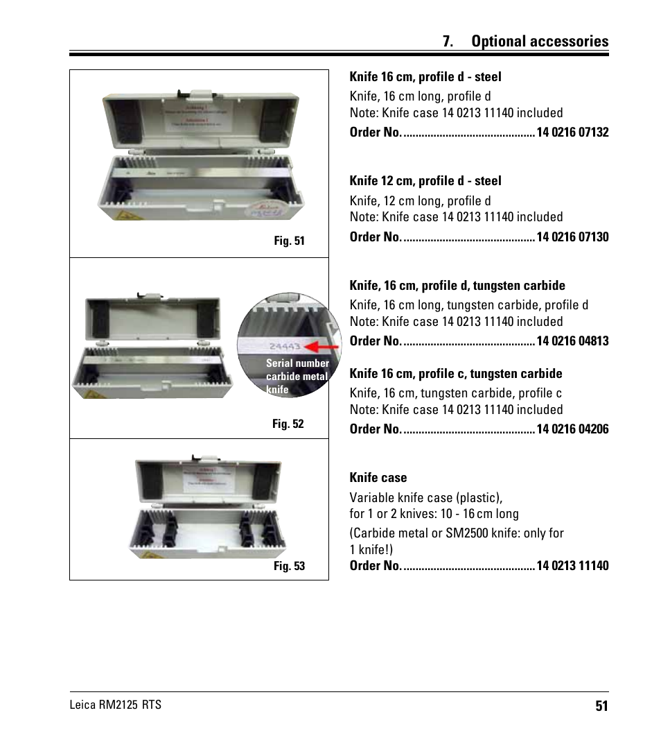 Optional accessories | Leica Biosystems RM2125 RTS User Manual | Page 51 / 60