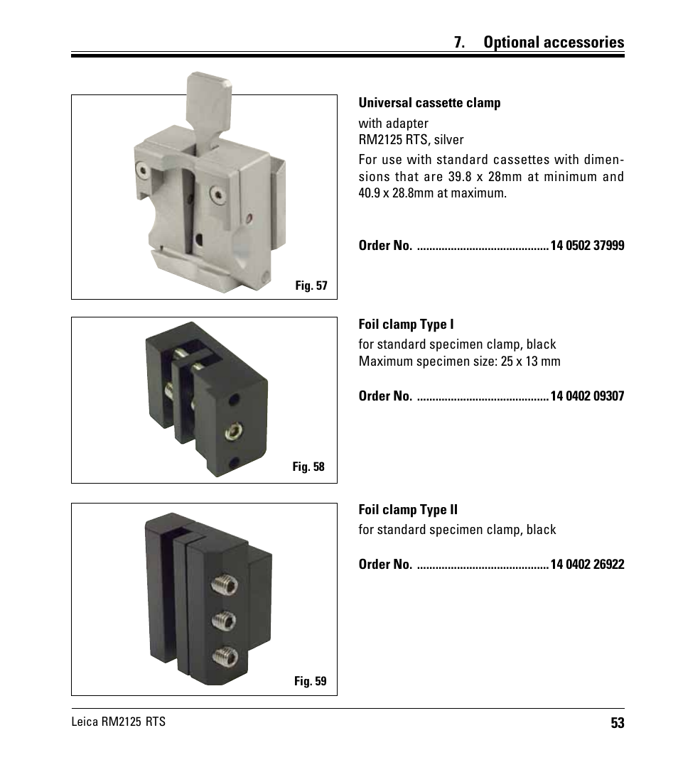 Optional accessories | Leica Biosystems RM2125 RTS User Manual | Page 53 / 60