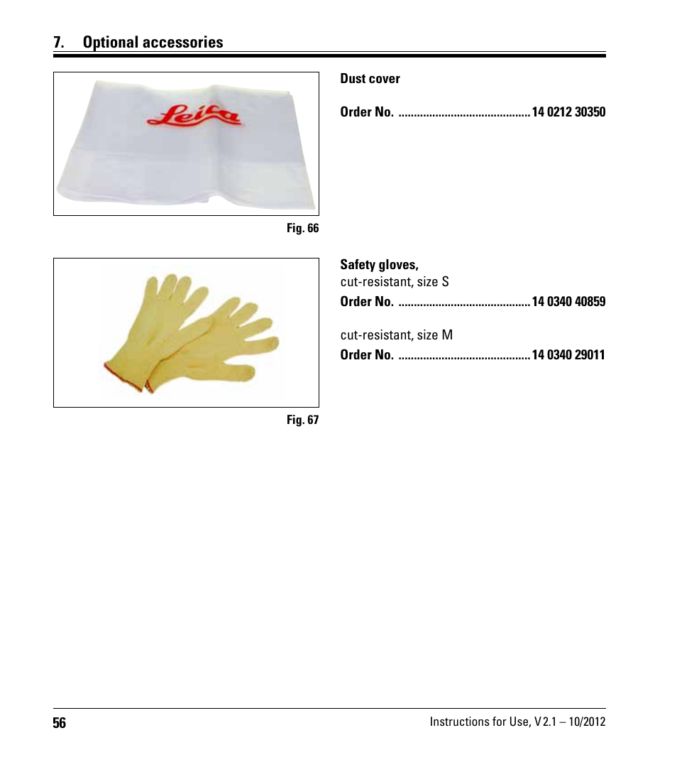 Optional accessories | Leica Biosystems RM2125 RTS User Manual | Page 56 / 60