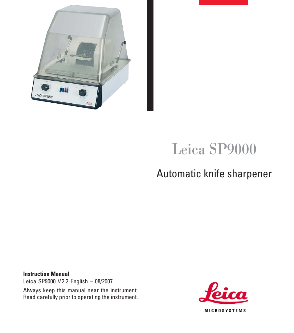 Leica Biosystems SP9000 User Manual | 30 pages