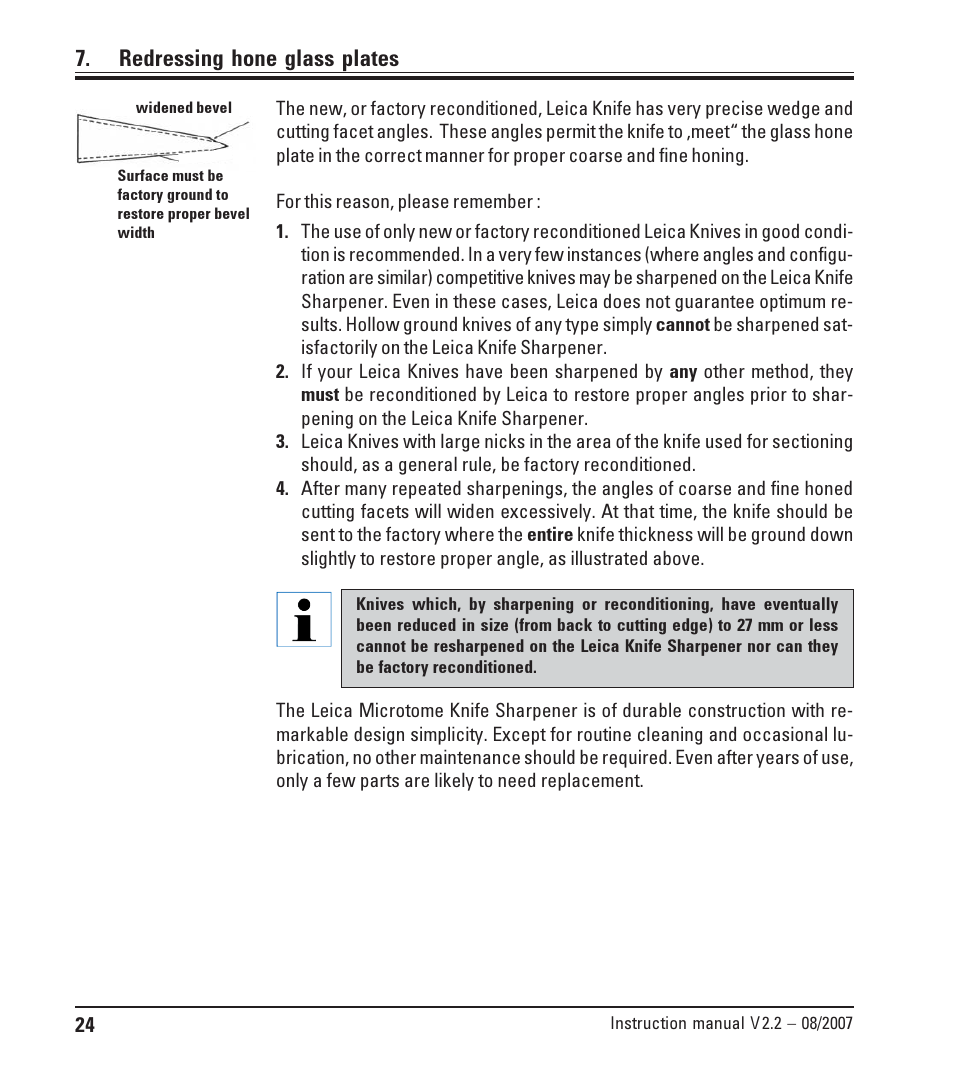 Redressing hone glass plates | Leica Biosystems SP9000 User Manual | Page 24 / 30