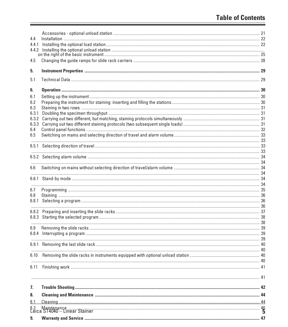 Leica Biosystems ST4040 User Manual | Page 5 / 50