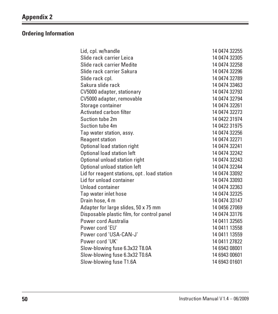 Appendix 2 | Leica Biosystems ST4040 User Manual | Page 50 / 50