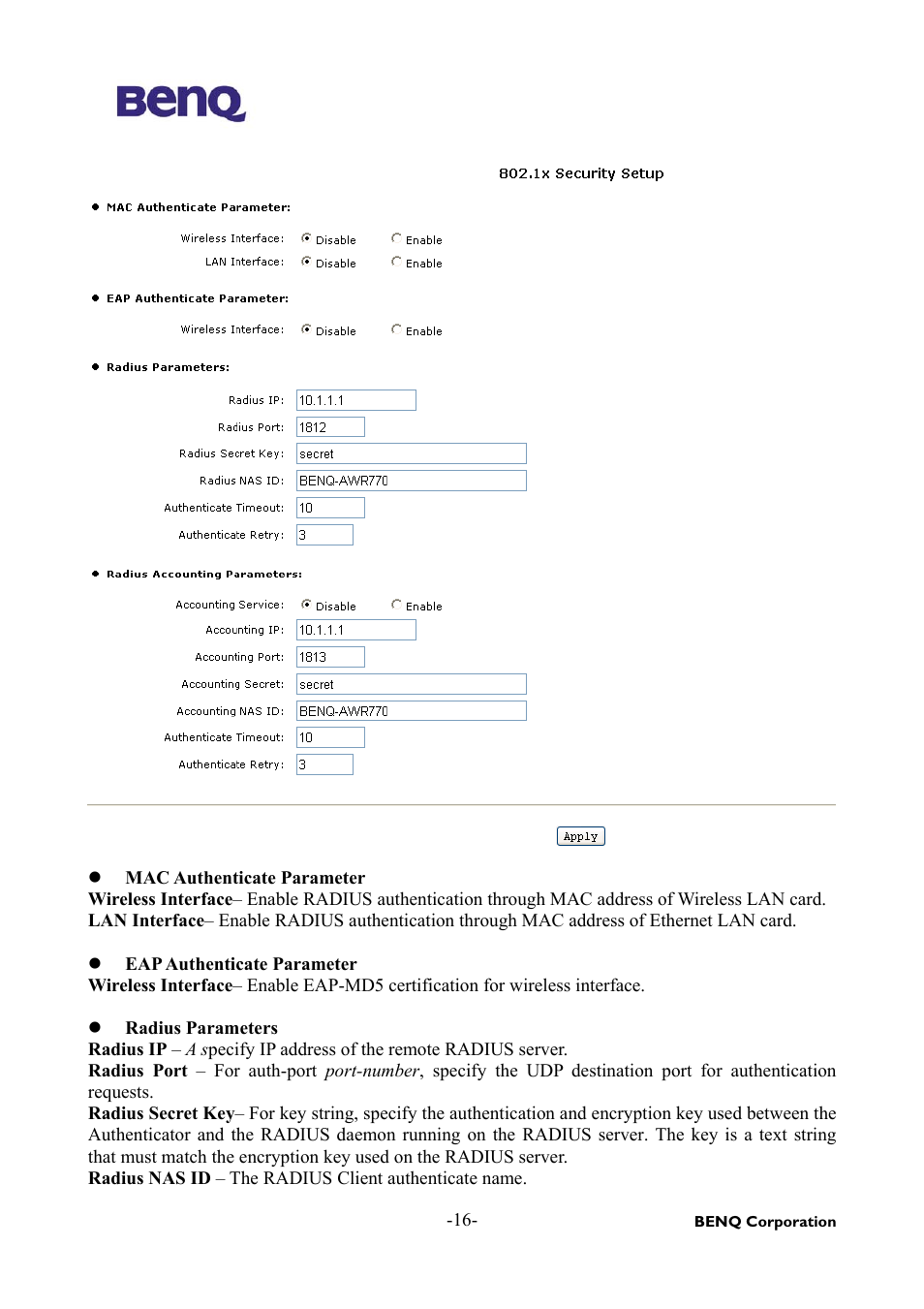 BenQ AWL-500 User Manual | Page 20 / 25