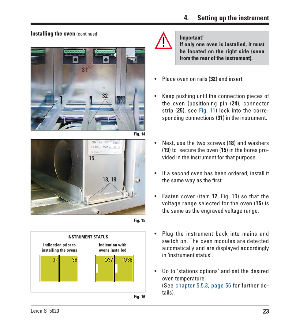 Setting up the instrument | Leica Biosystems ST5020 User Manual | Page 23 / 88