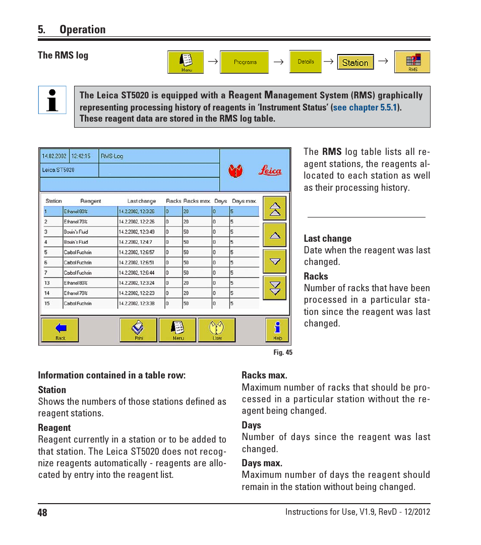 Operation | Leica Biosystems ST5020 User Manual | Page 48 / 88