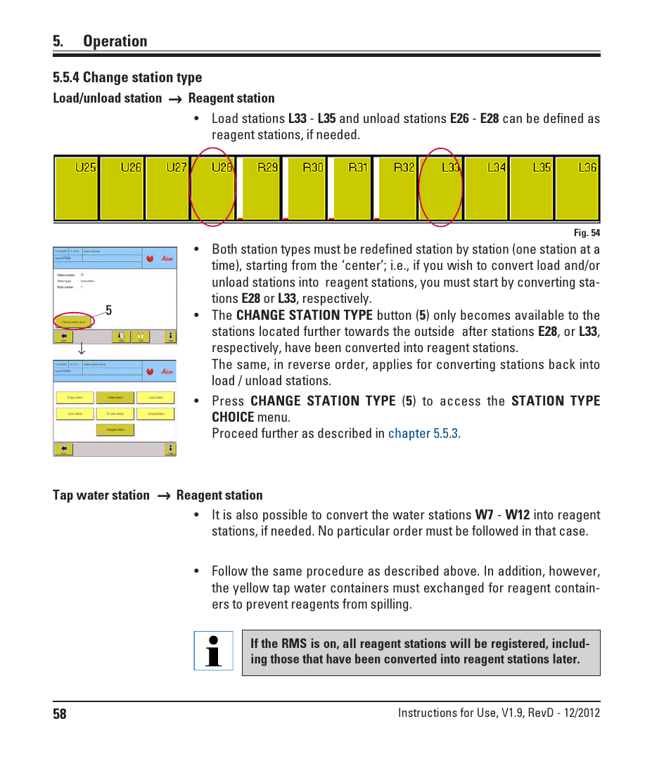 4 change station type, Change station type, Operation | Leica Biosystems ST5020 User Manual | Page 58 / 88