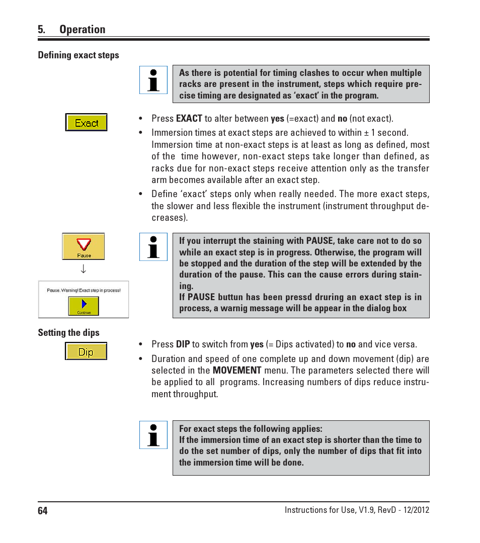 Operation | Leica Biosystems ST5020 User Manual | Page 64 / 88