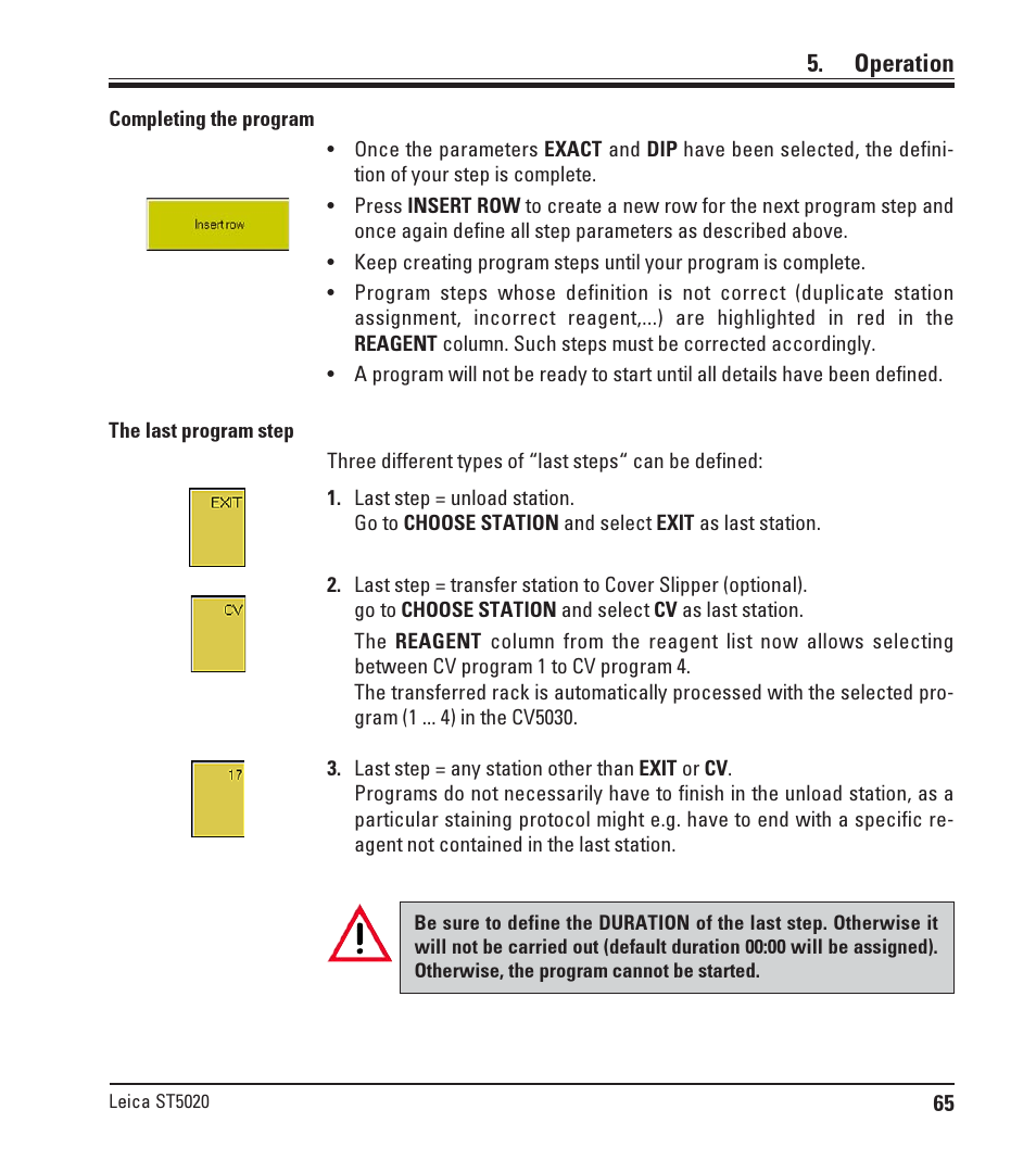 Operation | Leica Biosystems ST5020 User Manual | Page 65 / 88