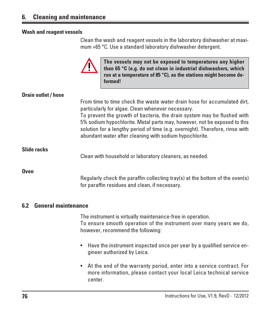 2 general maintenance, General maintenance, Cleaning and maintenance | Leica Biosystems ST5020 User Manual | Page 76 / 88