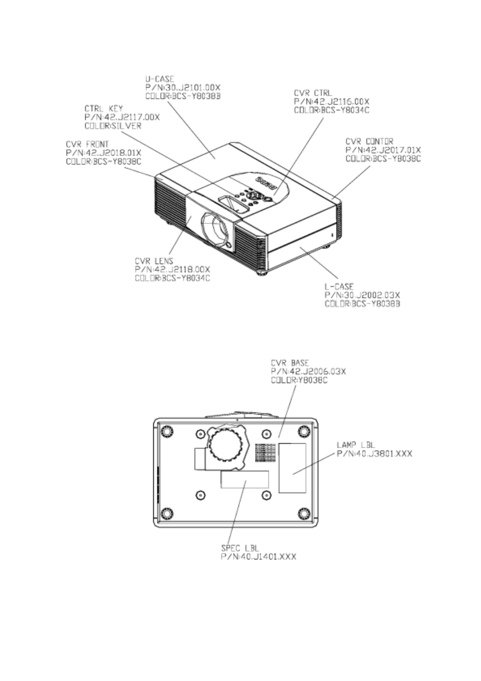 Appearance description | BenQ DLP PROJECTOR PE8700 User Manual | Page 27 / 97