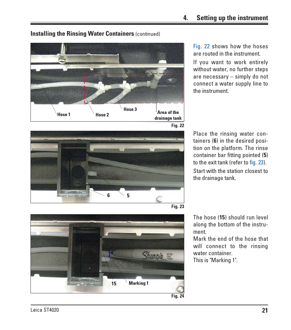 Setting up the instrument | Leica Biosystems ST4020 User Manual | Page 21 / 51