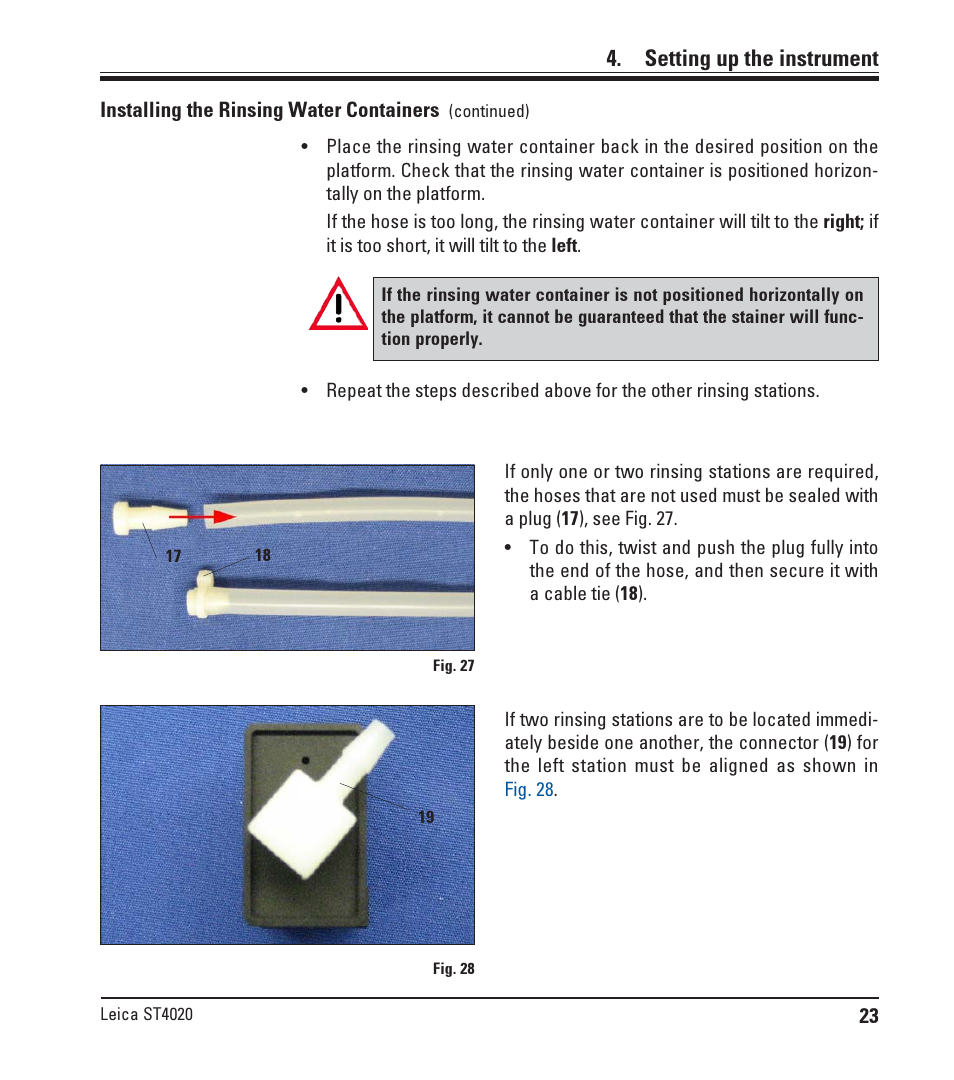 Setting up the instrument | Leica Biosystems ST4020 User Manual | Page 23 / 51