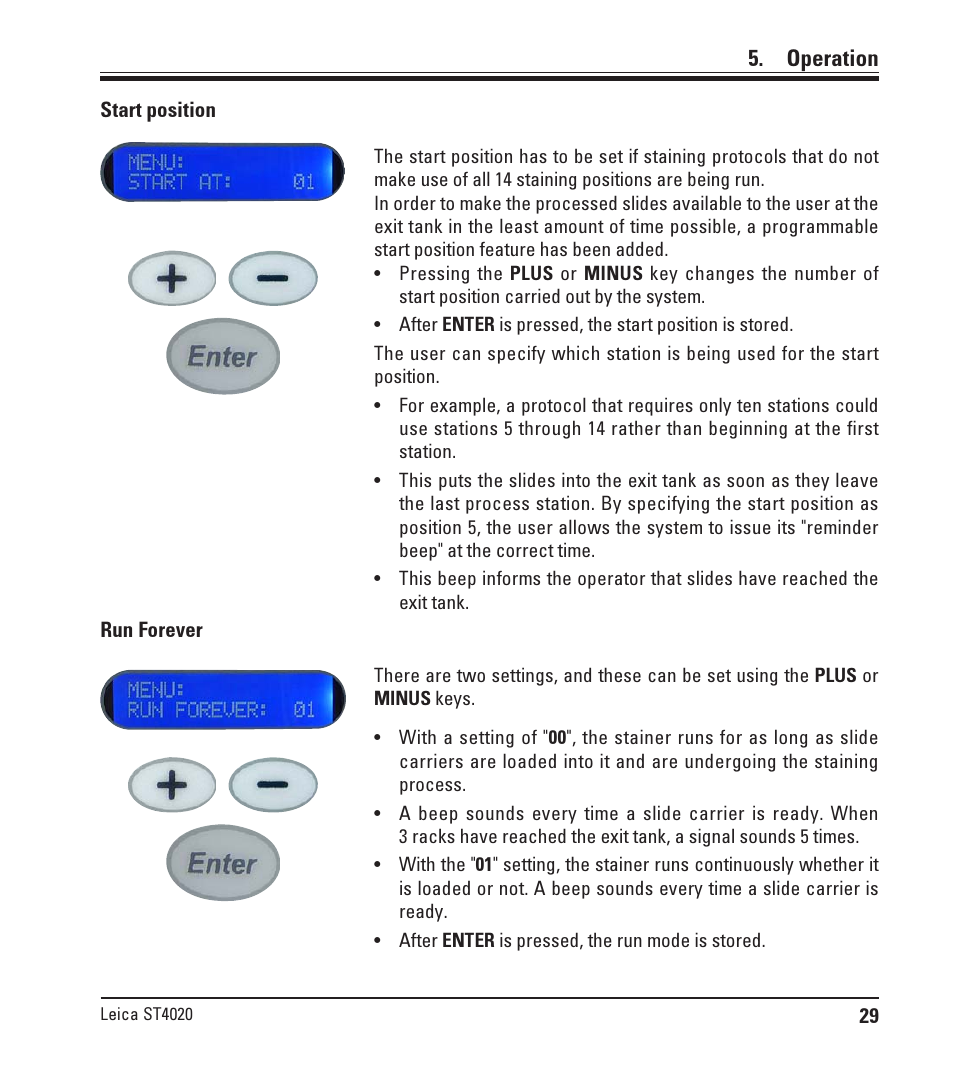 Operation | Leica Biosystems ST4020 User Manual | Page 29 / 51