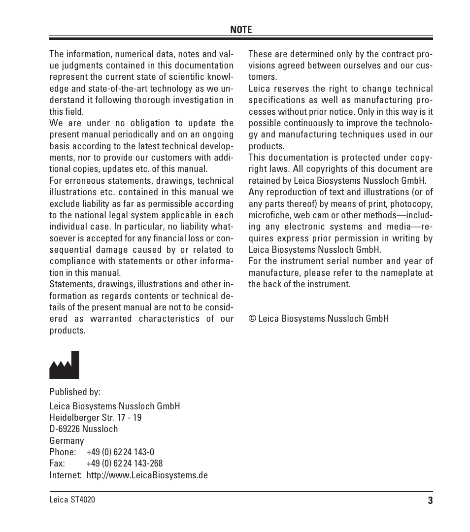 Leica Biosystems ST4020 User Manual | Page 3 / 51