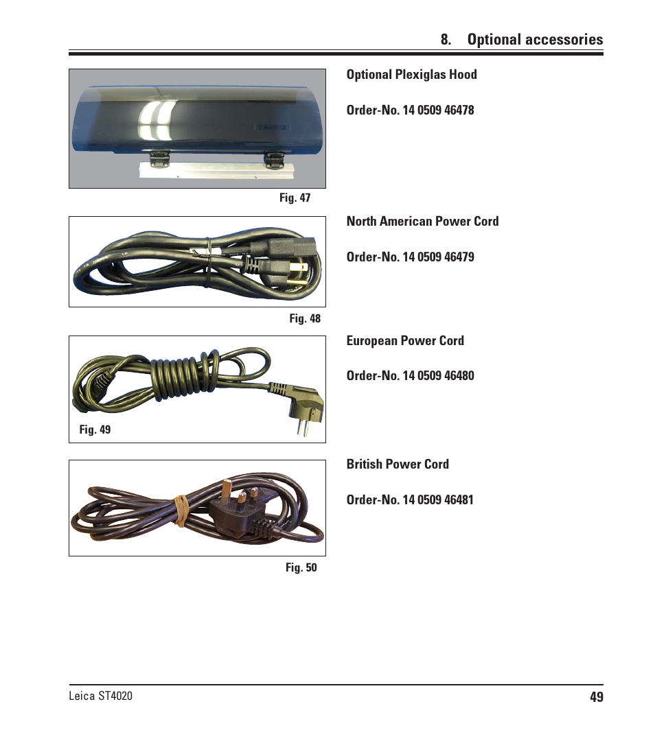 Optional accessories | Leica Biosystems ST4020 User Manual | Page 49 / 51