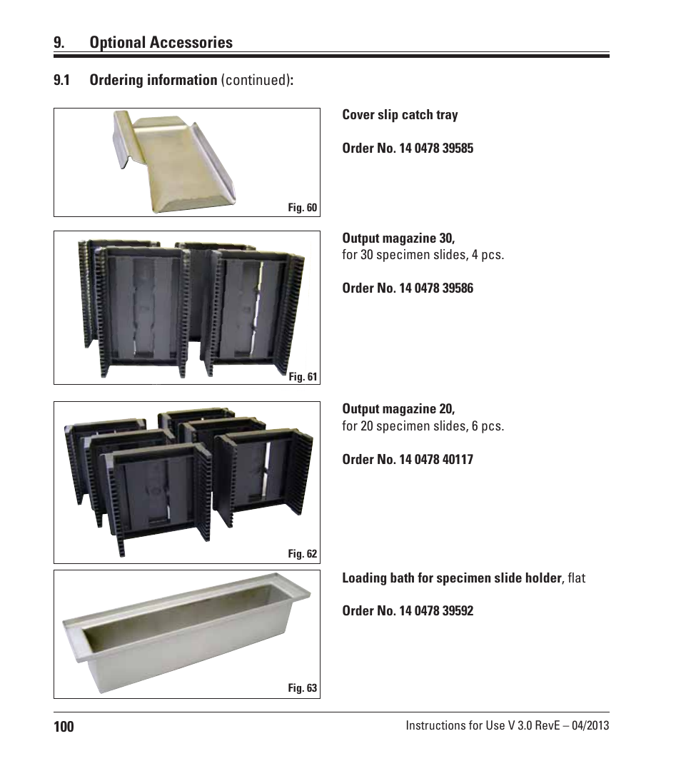 Optional accessories | Leica Biosystems CV5030 User Manual | Page 100 / 112