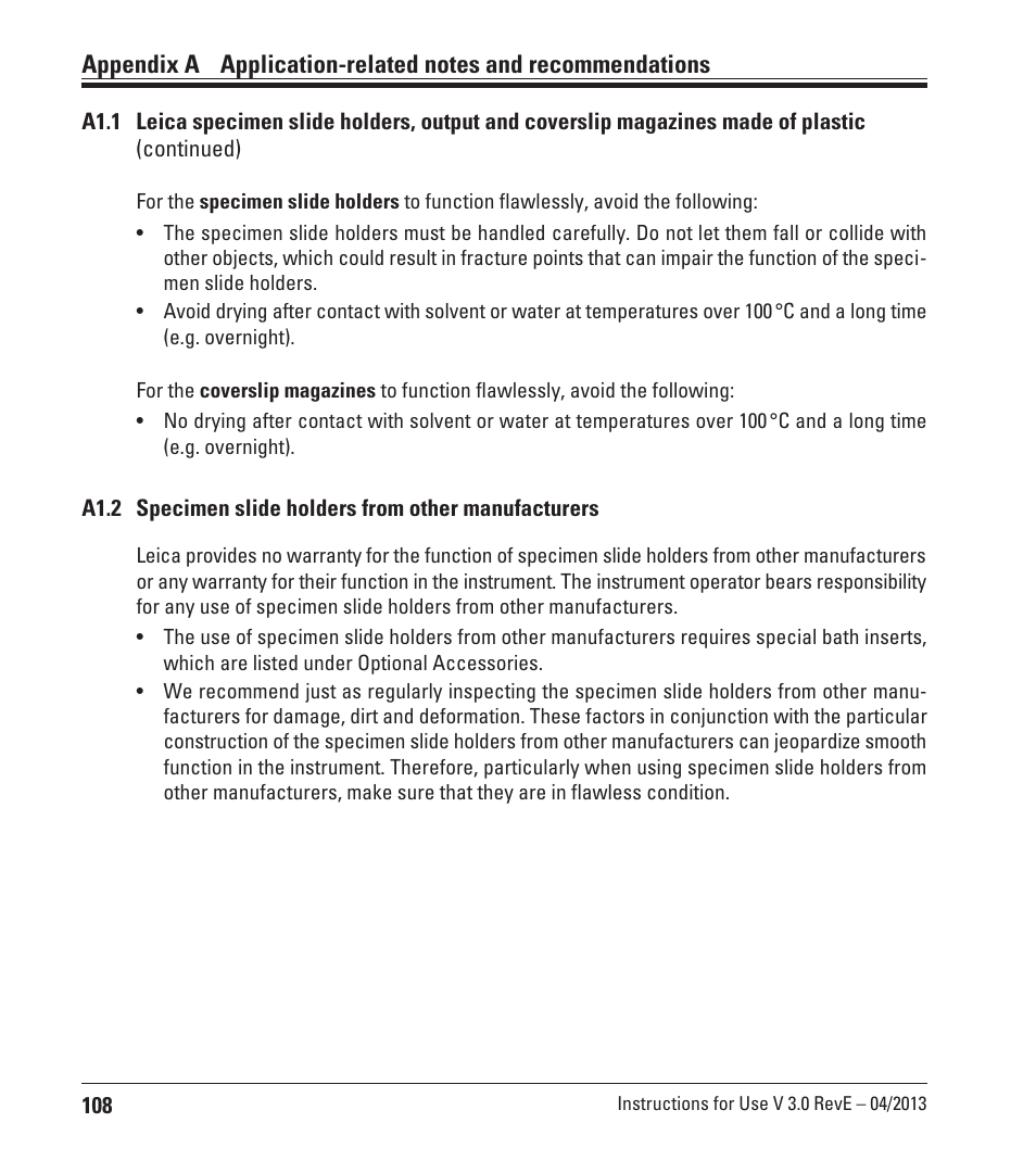 Leica Biosystems CV5030 User Manual | Page 108 / 112