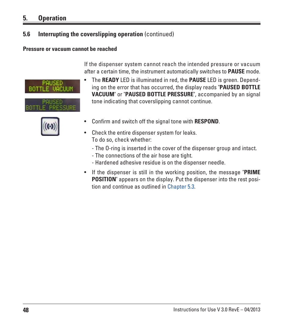 Operation | Leica Biosystems CV5030 User Manual | Page 48 / 112