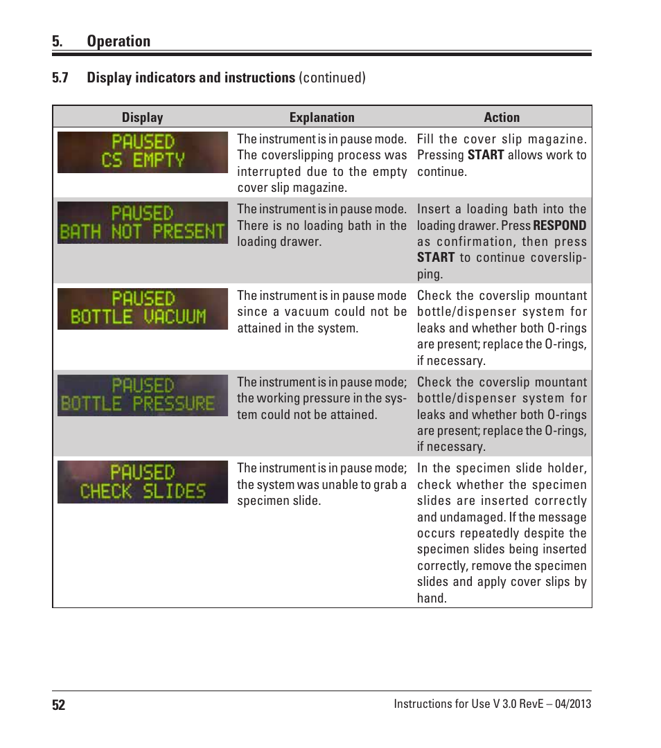 Operation | Leica Biosystems CV5030 User Manual | Page 52 / 112