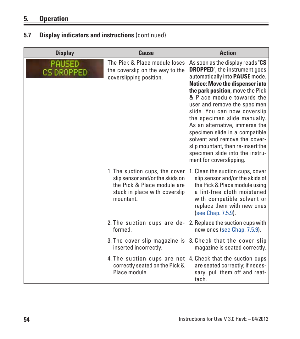 Operation | Leica Biosystems CV5030 User Manual | Page 54 / 112