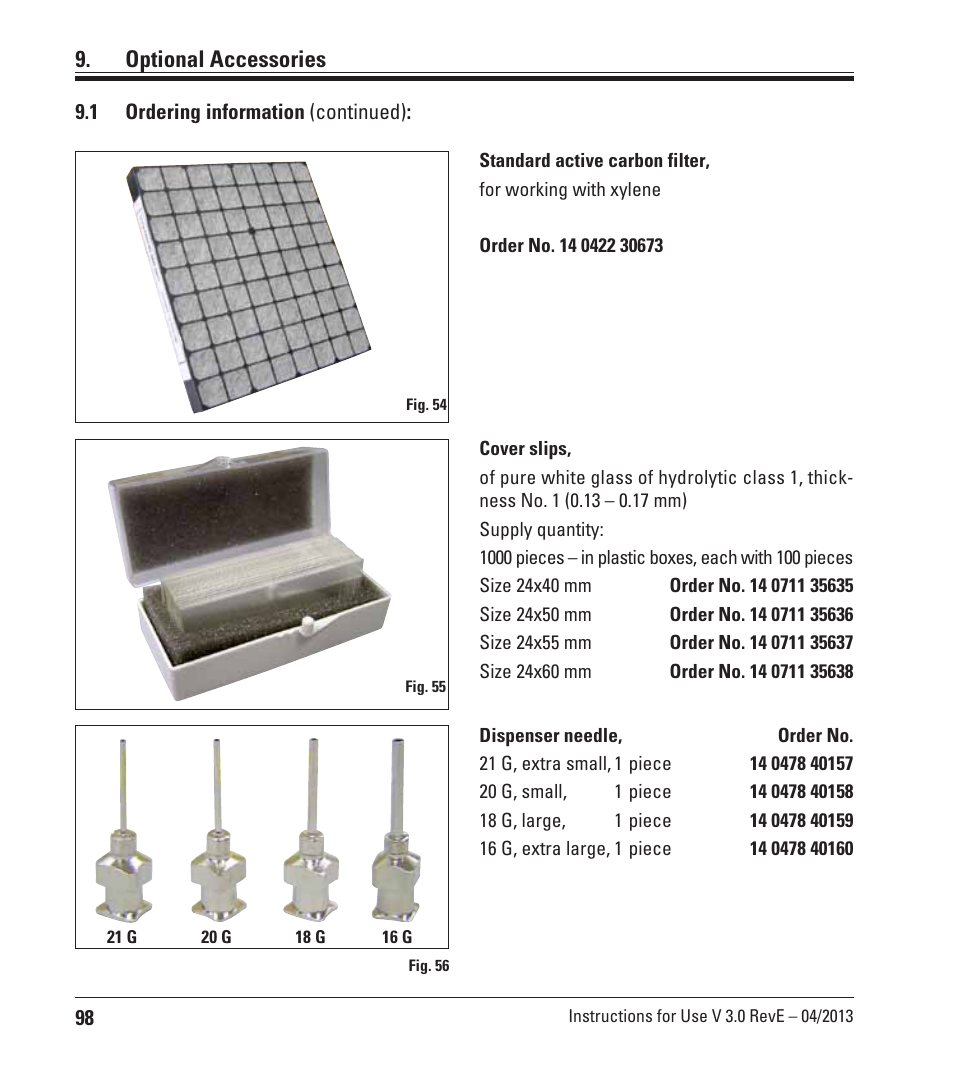 Optional accessories | Leica Biosystems CV5030 User Manual | Page 98 / 112
