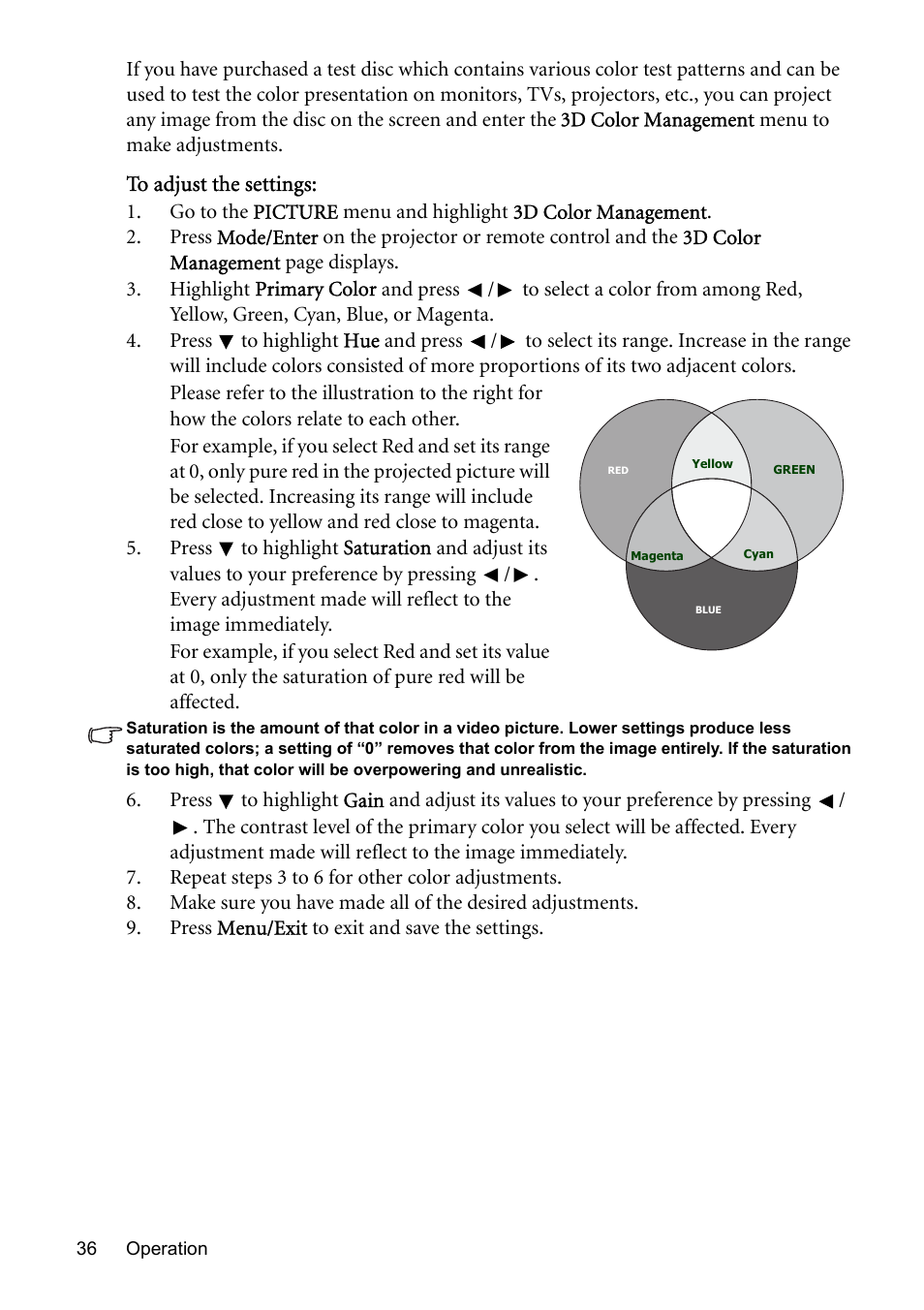 BenQ MP576 User Manual | Page 36 / 68