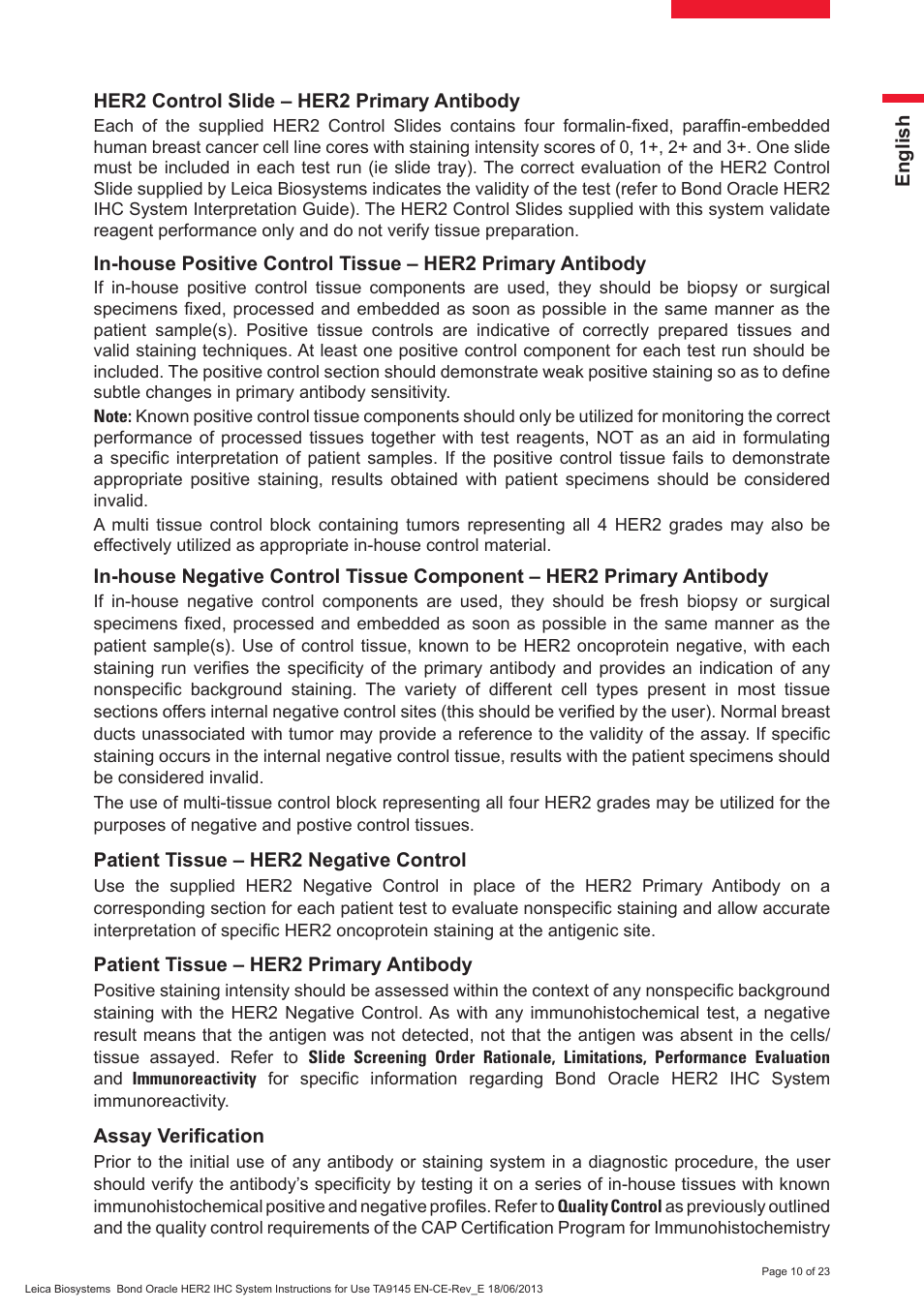 Leica Biosystems Bond Oracle HER2 IHC System User Manual | Page 10 / 23