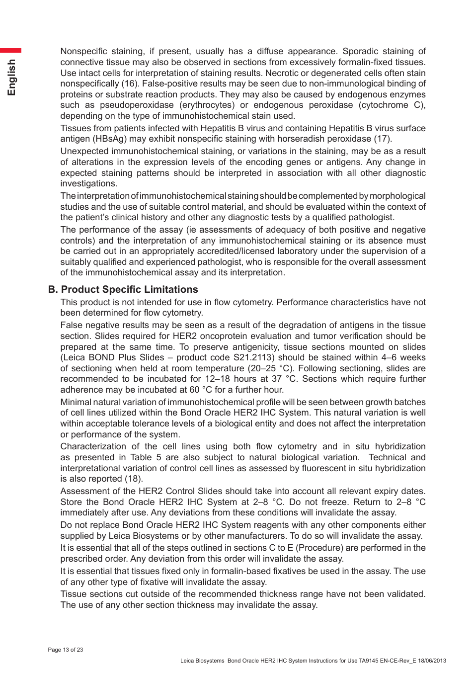 Leica Biosystems Bond Oracle HER2 IHC System User Manual | Page 13 / 23