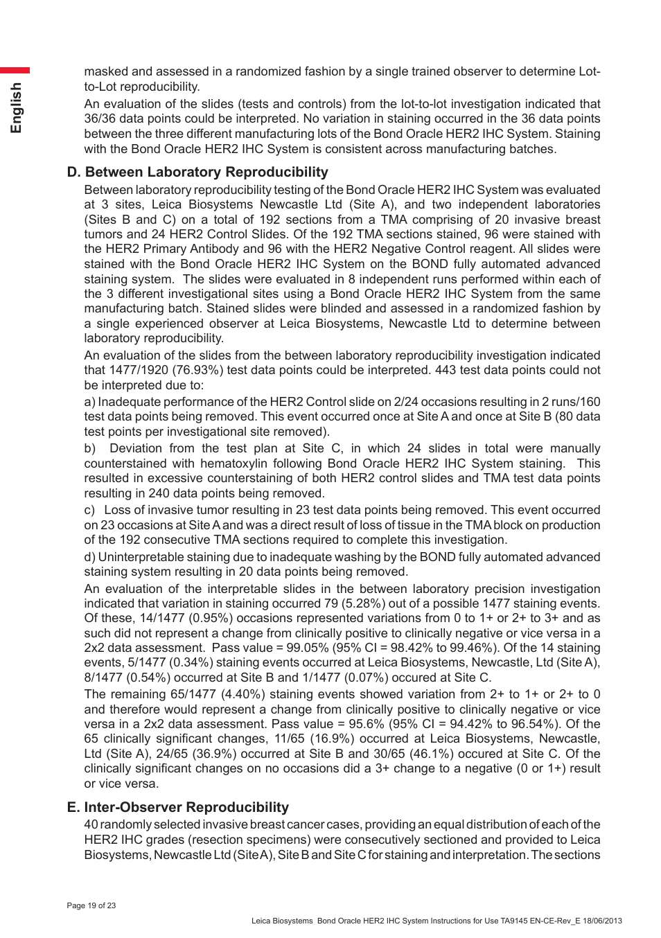 Leica Biosystems Bond Oracle HER2 IHC System User Manual | Page 19 / 23