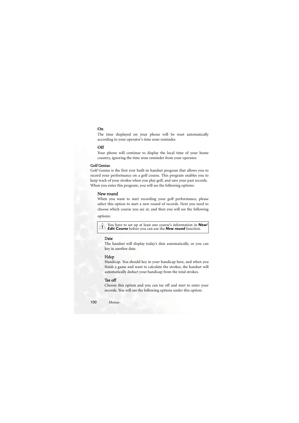 Golf genius | BenQ M555C User Manual | Page 116 / 158