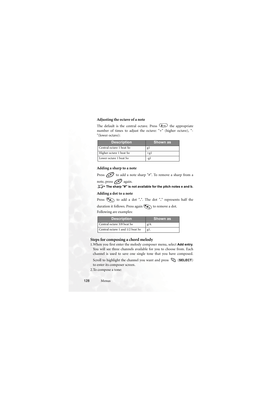 To compose a tone | BenQ M555C User Manual | Page 144 / 158