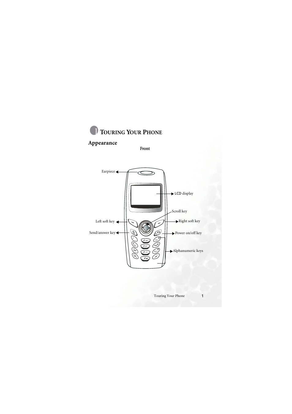 Touring your phone, Ouring, Hone | Appearance | BenQ M555C User Manual | Page 17 / 158