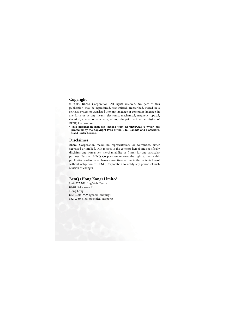 BenQ M555C User Manual | Page 2 / 158