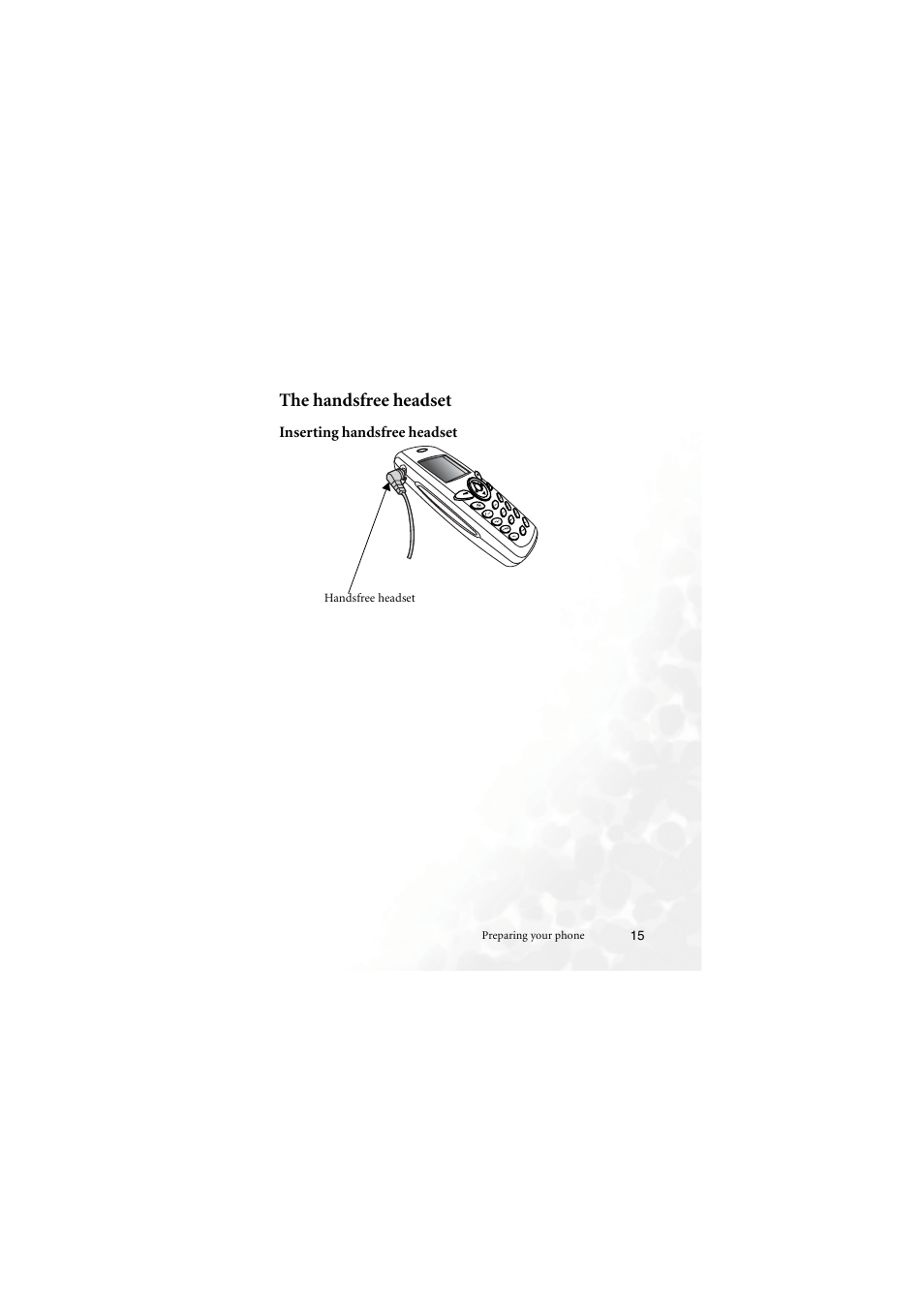 The handsfree headset, Inserting handsfree headset | BenQ M555C User Manual | Page 31 / 158